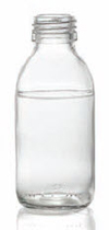 100 ml siroopfles, helder, type 3 geblazen glas